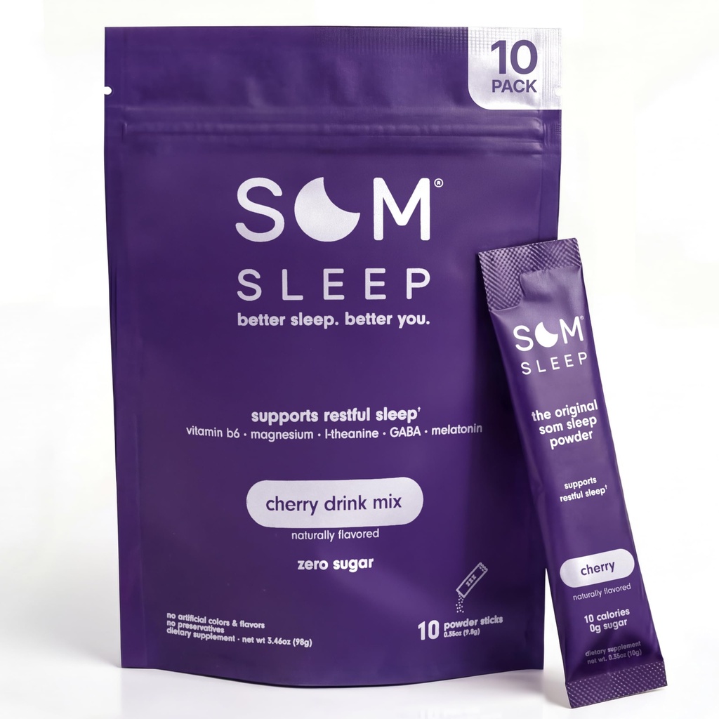 Som Slaap, Rustvolle Slaappoeder Drink Mix w/Melatonine, Magnesium, Vitamine B6, L-Theanine & GABA 