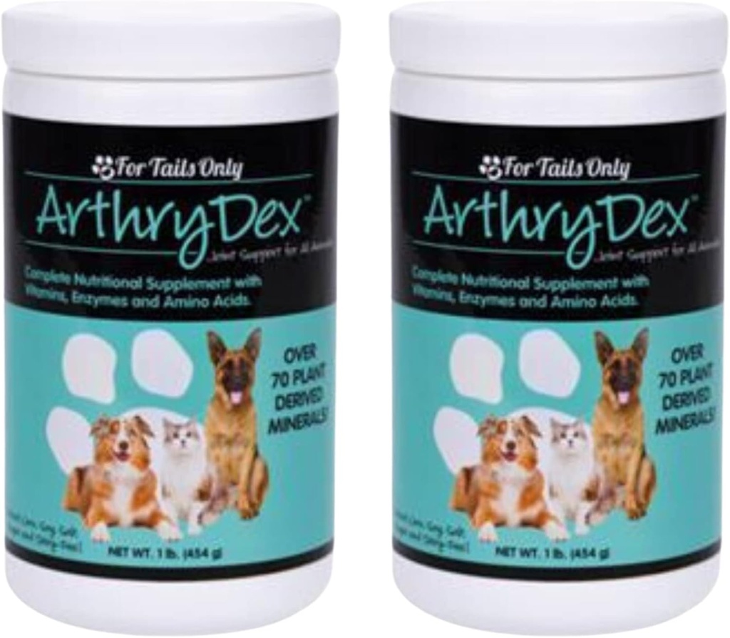 JEUNESSE Arthrydex Supplément nutritionnel complet (enzymes) Vitamines Probiotiques Animaux de compagnie Bons et articulations sains -1 lb Canister (paquet de 2)