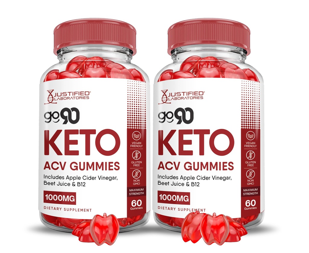 (2 Pack) Ga 90 Keto ACV Gummies Geavanceerde Formule 1000MG Go90 Keto Gummies Apple Cider Vinegar Geformuleerd met Granaatappel Beet Juice Powder B12 Vegan Non GMO 120 Gummys