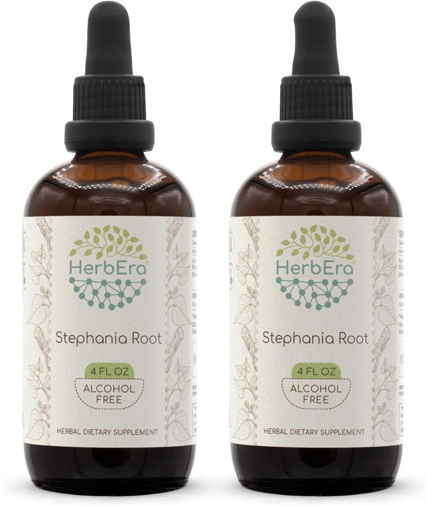 HerbEra Stephania Root B120(2pcs) Alcoholvrije kruidenextract Tinctuur, geconcentreerde vloeibare druppels Natuurlijke Stephania Wortel (Stephania Tetrandra) Gedroogde Wortel (2x4 fl oz)