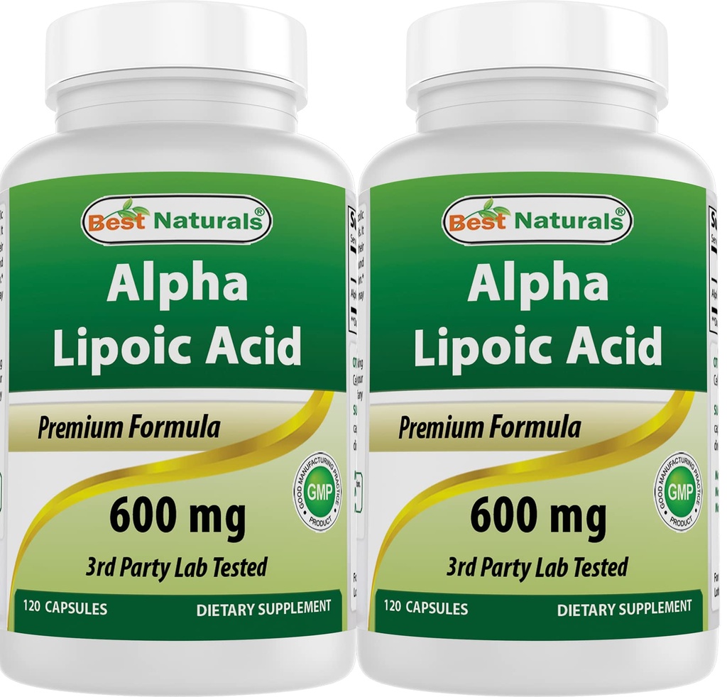 Best Naturals -- Alpha Lipoic Acid (ALA) - 600 mg (120 telling (verpakking 2))