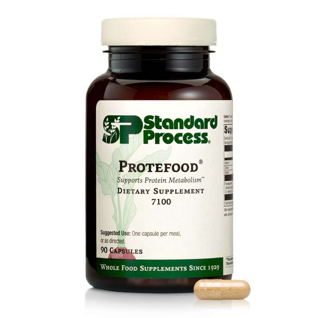 Standard Process Protefood - Protein Metabolism Support Supplement - Aids Bone & Immune Health - Whole Food-Based Supplement for Cellular Health Support - Includes Calcium & Vitamin C - 90 Capsules