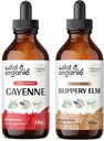 Wild & Organic Cayenne Pepper Tincture 4 fl oz & Slippery Elm Tincture 4 fl oz