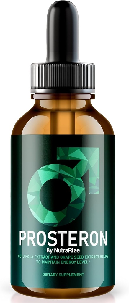 NutraRize Prosteron Drops, All-Natural Prostate Health Supplement, Premium Vitamine ter ondersteuning van gezonde Circulatie, Officiële Prosteron Formule Reviews (30 Servings)