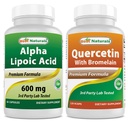 Meilleur Acid Alpha Lipoïque Naturel 600 mg & Quercetin avec Bromelain