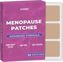 Patchs de soulagement de la ménopause (paquet de 60) - 100% naturel - avec biotine, D, curcumine curcumine, B12 - Formule améliorée