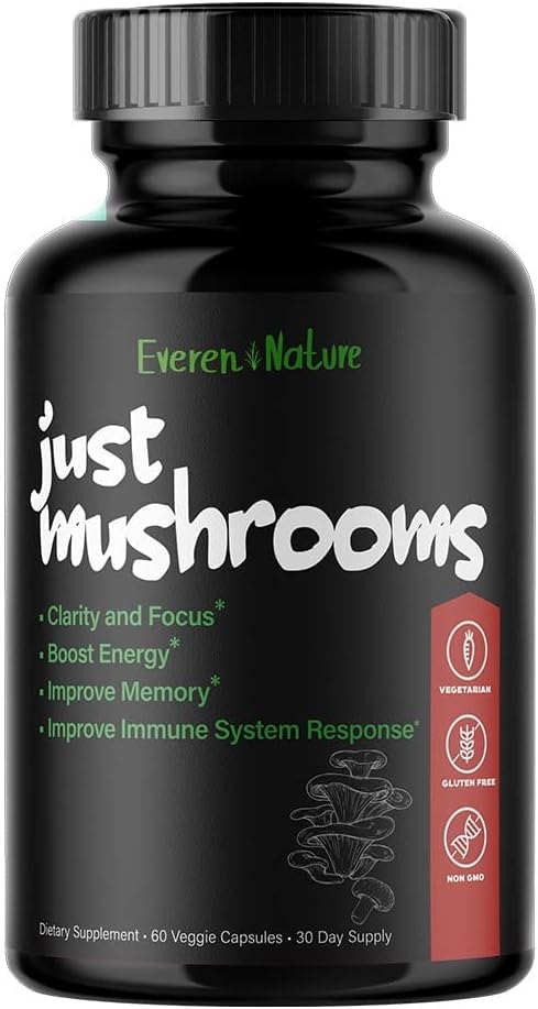 Paddenstoelen - Lion's Mane, Turkey Tail, Cordyceps, Reishi, and More - Natural Energy - Nootrope Brain Supplement - for Clarity & Focus - Immune System Booster