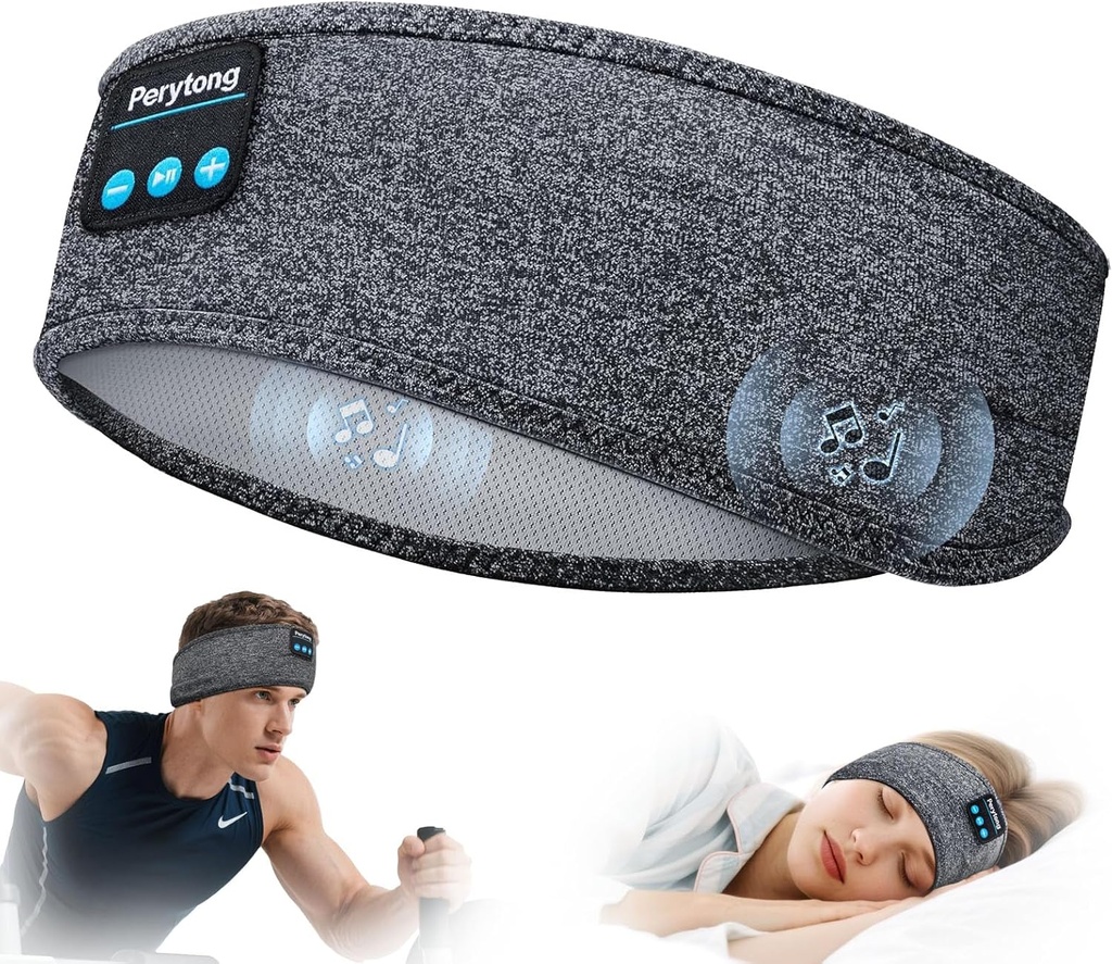 Perytong Sleep Headphones Wireless, Bluetooth Sports Headband Headphones with Ultra-Thin HD Stereo Speakers Perfect for Sleeping,Workout,Jogging,Yoga,Insomnia, Air Travel, Meditation