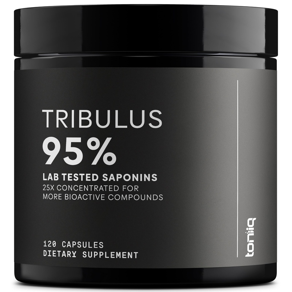 Toniiq Tribulus Terrestris voor mannen - Ultra High Potency 25:1 Extract met 95% Saponins - 1300mg Pure & Concentrated Formula - Third-Party Lab Getest op zuiverheid & kwaliteit - 120 capsules