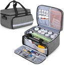 CURMIO Pill Bottle Organizer Opslag, Medication Lock Box voor pil Organizer en medische benodigdheden, grijs (gepatenteerd ontwerp)