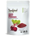 Sunfood Superfoods Bio Beet Root Powder - Beetroot pour jus et smoothies, Coloration naturelle des aliments pour la cuisson, certifié USDA Organic, non-OGM, végétalien, sans gluten, casher de la terre - 8 oz sac