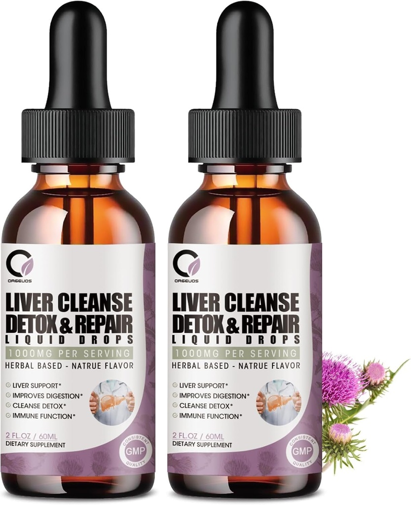 4 Fl Oz - Lever Reiniging Detox & Reparatie vloeibare druppels - 1000mg melk distel Extract Drops Supplement voor leverreiniging & detox, antioxidant, spijsverteringssteun
