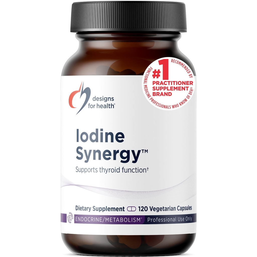 Designs for Health Jodium with Selenium - Jodium Synergy, 10mg Kaliumjodide + 40mcg Selenium (Selenomethionine) Supplement for Thyroid Support - Non-GMO + Glutenvrije (120 capsules)