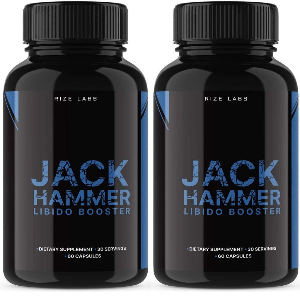 rize labs - Jack Hammer Libido Booster supplement voor mannen, krachtige alle natuurlijke formule om prestaties te verbeteren (120 capsules)