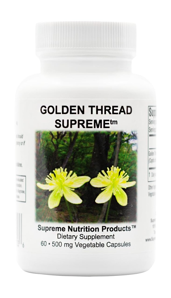 Supreme Nutrition Golden Thread Supreme, 60 Pure Coptis Chinensis Vegetarische Capsules