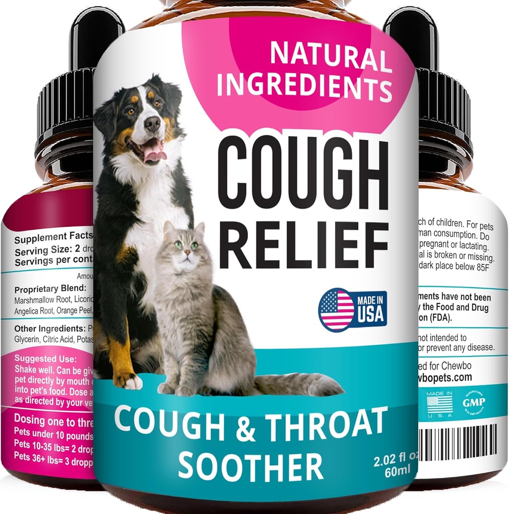 Kennel Cough Drops for Dogs and Cats - 2oz Pet Herbal Remedy - Throat Soother - Homeopathische ademondersteuning - Droge, natte en Barky Pet Cough en Cat Astma, Sinus Congestie Behandeling - Made in USA