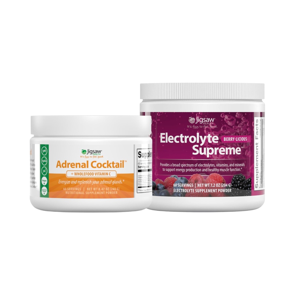 Jigsaw Health Bundle, 60 Servings (Jar) en Electrolye Supreme (Berry-Licious), 60 Servings (Jar)