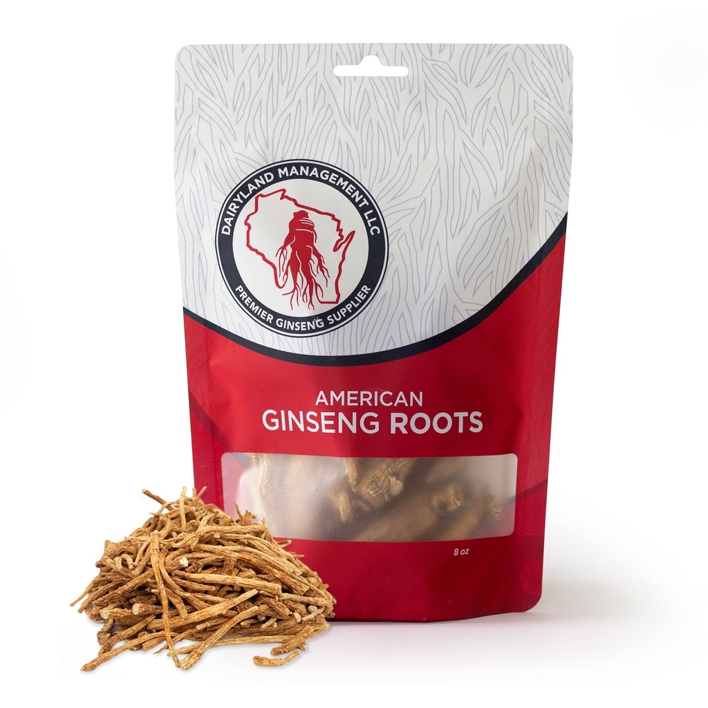 Dairyland American Ginseng Roots Prongs - 8 oz Pack of Wisconsin Ginseng Root - Authentic American Ginseng Prong - Non-GMO, Gluten Free Whole Ginseng - Gebruik dit kruidensupplement in soep, thee, congee
