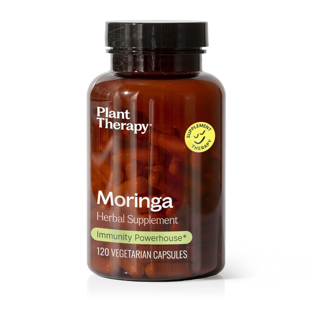Plant Therapy Moringa Herbal Supplement Capsules, Supports Whole-Body Wellness, Energizing & Immune-Supporting, Naturally Nutritious, 120 Vegetarian Capsules (4 Month Supply), Made in the USA