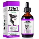 Honden Multivitamine Vloeistof - 15 in 1 Honden Vitaminen Multivitamine, Ondersteuning Huid & Coat, Hart, Bones en Gezamenlijke Gezondheid, Dieren Vitaminen en Supplementen (2 Fl Oz)