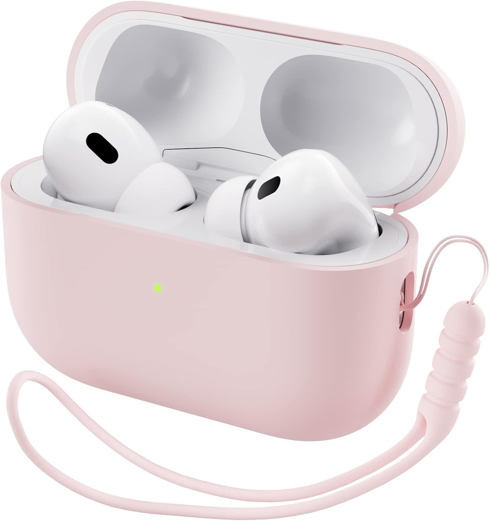 ORNARTO Compatibel met AirPods Pro 2 Case 2022, Volledig Beschermende Hybride Siliconen voor AirPods Pro 2nd Generation Case, Front LED Zichtbare Huid Cover-Roze