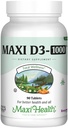 Maxi Health Vitamine D3 1000 IE Dieetsupplement - Eenvoudig doorslikken - reukloos en smaakloos - Ondersteunt Calcium Absorptie, Immune Health en Bone Health bij volwassen vrouwen en mannen - 90 tabletten