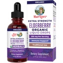 MaryRuth Organics Sirop Elderberry Extra Strength, USDA Bio Elderberry, Supplément de soutien immunitaire pour adultes et enfants sans sucre pour les âges 1+, Projet d'étiquette propre Vérifié®, végétalien, sans gluten, 2 Fl Oz
