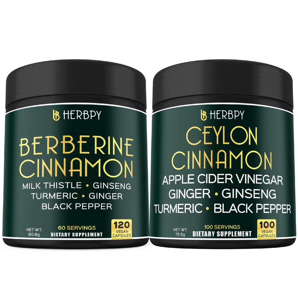 Bundel 7in1 Berberine HCl 97% Supplementen & 6in1 Premium Ceylon kaneelsupplementen
