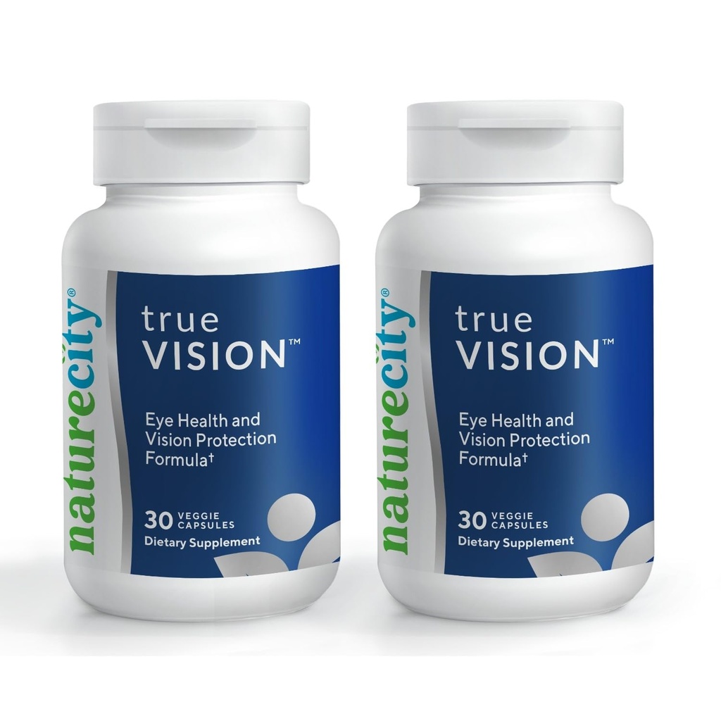 NatureCity True-Vision Eye Health Supplement - Plant-Based Lutein en Zeaxanthine met hoge potentie Saffron 20mg - Blue Light Protection, Support Central and Night Vision (60 Veggie Capsules)