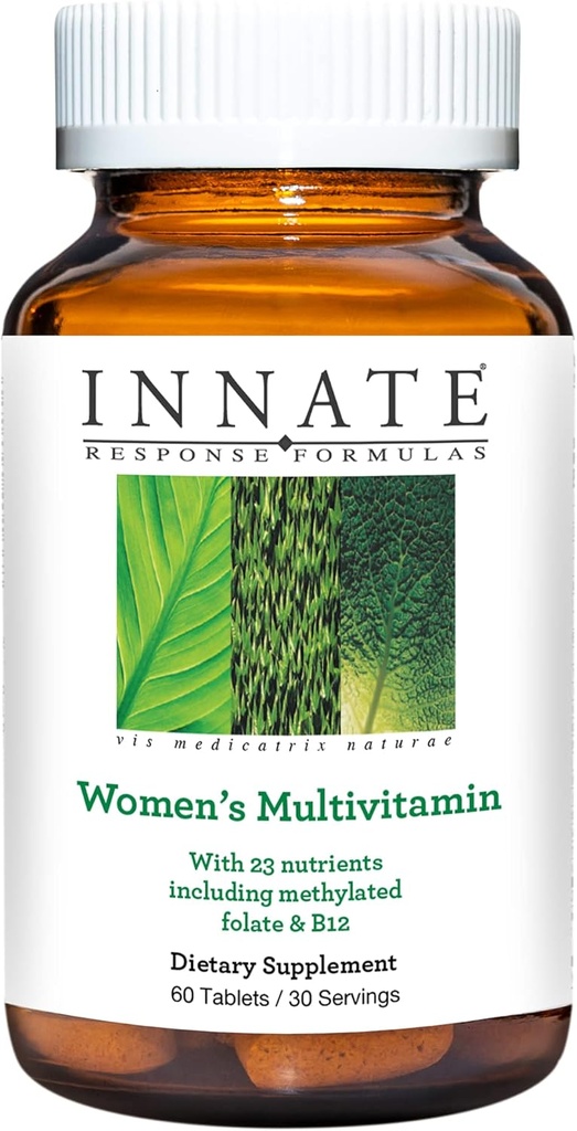 Formules de réponse INNATE Multivitamines pour femmes - Multivitamines quotidiennes pour femmes - avec des vitamines B12, B6 et D3 - Comprend le folate méthylé - Fait sans 9 allergènes alimentaires - 60 comprimés (30 portions)
