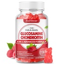 softbear Glucosamine Chondroitin Gummies, Sugar Free Glucosamine Chondroitin MSM Supplement met Vlierbes Kurkuma Ondersteunt Joint Health & Antioxidant, Raspberry Flavored 60 Tellen