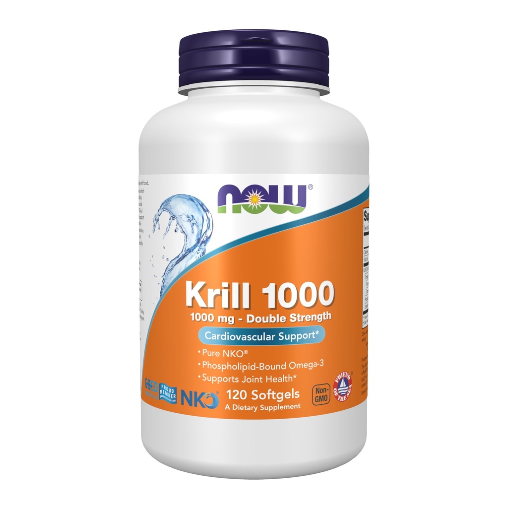 NU Foods Supplementen, Neptune Krill, Dubbele sterkte 1000 mg, Fosfolipide-Bound Omega-3, 120 Softgels