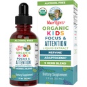 MaryRuth Organics Kids Brain Supplements for Memory and Focus, USDA Organic Drops with Ginkgo Biloba, Rhodiola Root & Licorice Root, Focus & Attentie, Kalm, Veganistisch, Non-GMO, Glutenvrij, 30 porties