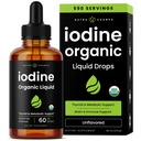 Iodine biologique gouttes liquides - Supplément d'iode 250 mcg pour les femmes et les hommes - Solution d'iodure de potassium 250 mcg - 590 portions - Thyroïde, Hormone et Soutien métabolique - Non-OGM, Vegan NPN 8011762