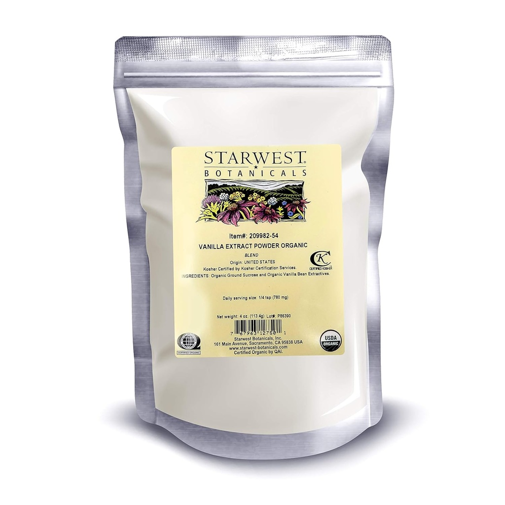 Starwest Botanicals Biologische Vanille Extract Poeder, 4 Ounces