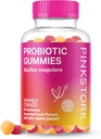 Roze Ooievaars Probiotische Gummies voor prenatale en postnatale vrouwen - Probiotica voor spijsvertering, ochtendziekte, pH-balans, Gut Health, Immune Support - 60 Suikervrije Probiotica - 5 miljard CFU