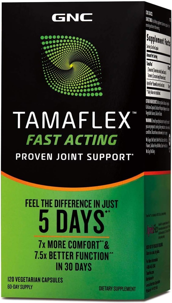 GNC TamaFlex action rapide, soutien conjoint, 120 capsules végétariennes