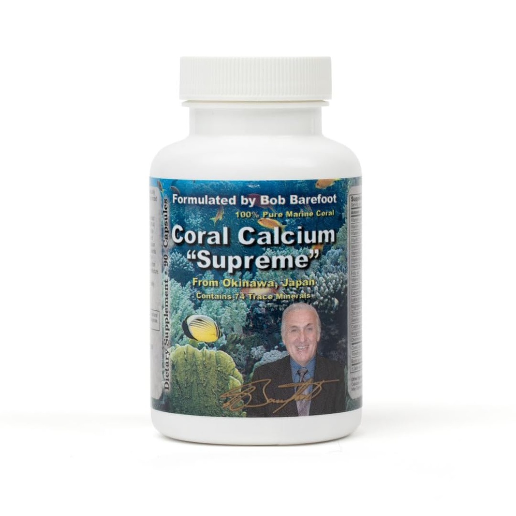 Bobs Best Coral Calcium Supreme I 100% Pure Marine Coral, 74 Trace Minerals I 90 Capsules, Verpakking van 1