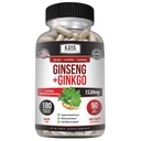 Kaya Naturals Red Panax Ginseng + Ginkgo Biloba - Supplément Cerveau Nootropique - Soutien Cognitif et Concentration - Supplément Cerveau, Focus et Mémoire - 180 Capsules
