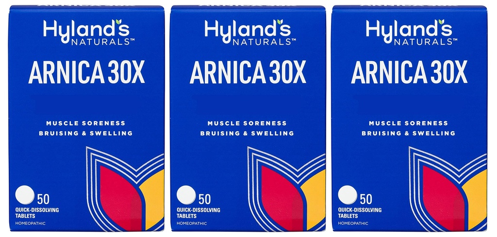 Hyland's Arnica 30x 50 tabletten (3 verpakking = 150 tabletten), kneuzingen, zwelling, spierpijn