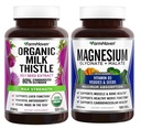 FarmHaven Milk Thistle Capsules & Magnesium Glycinate & Malate Complex w/Vitamine D3