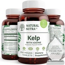Natuurlijke Nutra Kelp Jodium Thyroid Support Supplement, Versterkt het immuunsysteem, en Regulates Metabolisme, Vegan Sea Kelp, Niet GGO, Atlantic Sourced Seaweed Extract, 225 mcg, 250 tabletten