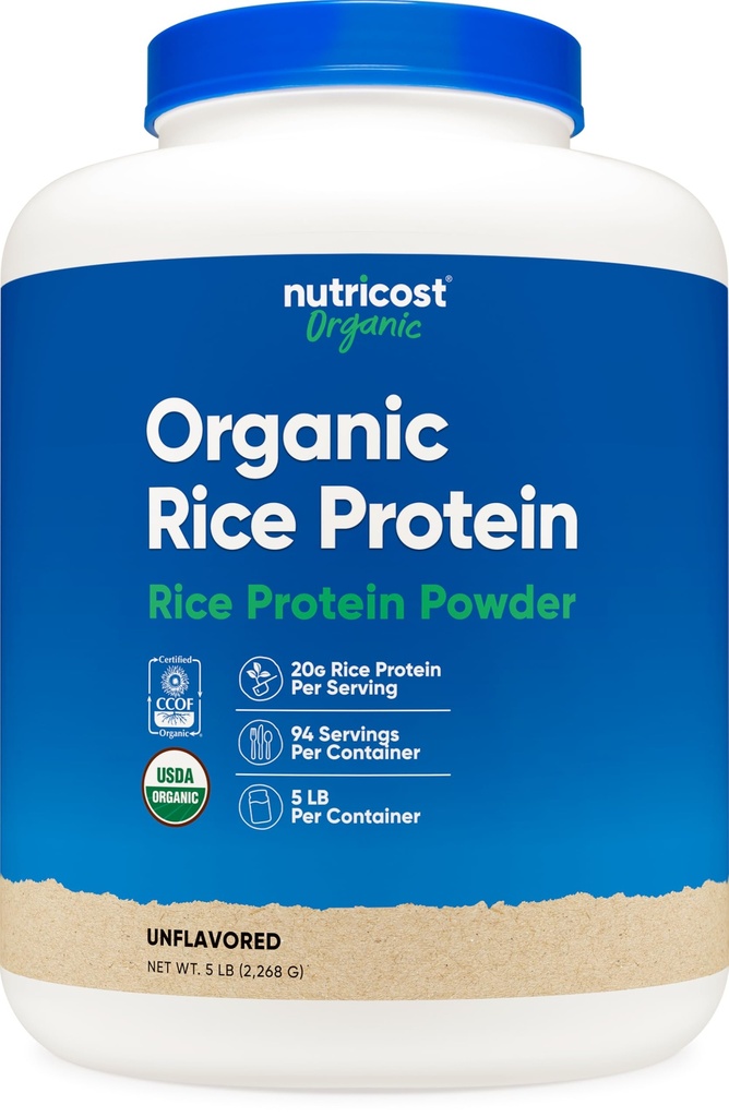 Nutricost Biologische Rijst Proteïne Poeder (5 LB) - Glutenvrij, GGO-vrij (van bruine rijst)