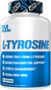 Forme libre d'Evlution L Tyrosine 500mg Capsules Nutrition L-Tyrosine Supplément Amino Acid for Energy Focus and Mood Support - Nootropic Cerveau Support Supplément pour la performance cognitive - 60 portions