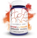 Nootropics Dépôt de caféine et L-Theanine Capsules de 60 pilules Contient 100mg de caféine et 200mg de L-Theanine.