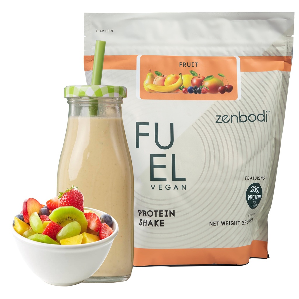 Fuel Vegan Protéine Poudre Fruit Flavor - 21g de protéines Chaque portion, Delicious Plant-Based Blend pour la croissance musculaire, Fabriqué à partir de pois, avec Vegan D3, Pas de saveurs artificielles, sans gluten