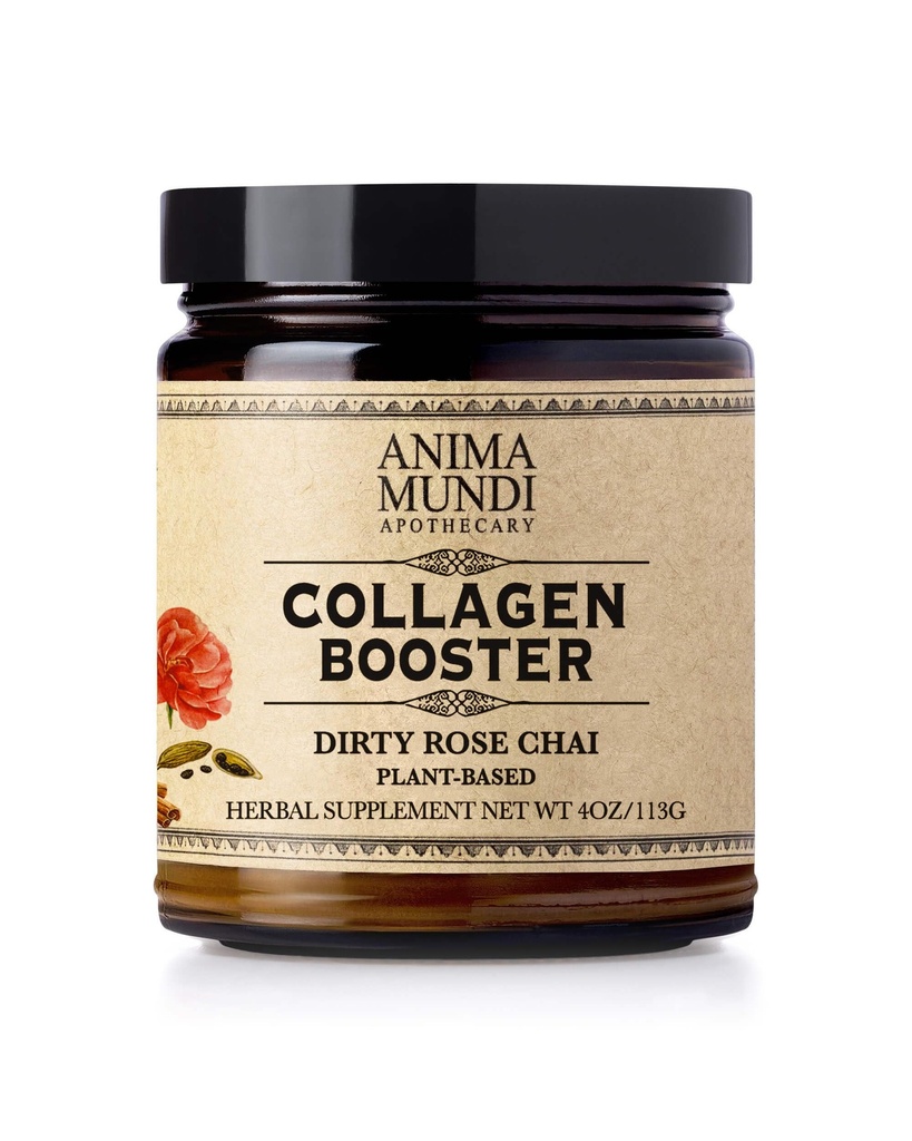Anima Mundi Apothecary Vegan Collagen Booster Powder, Dirty Rose Chai - Beauty Supplement voor de huid, haar & Nails - Collageen Ondersteuning Powder voor gloeiende huid - Easy Drink Mix-in (4oz)