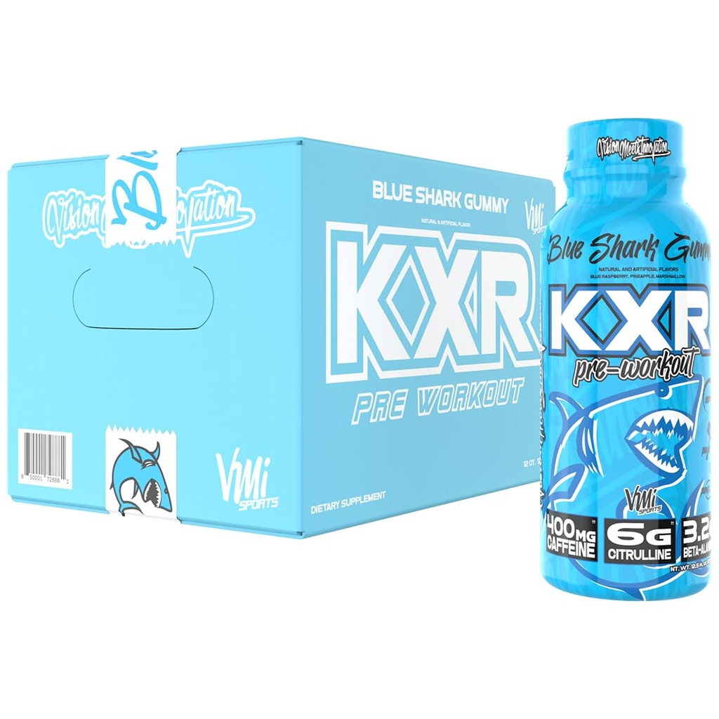 VMI Sports KXR haute énergie stimulante pré-entraînement prêt à boire 400mg caféine, 6g Citrulline, 3,2g Beta-Alanine.