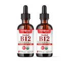 LIQUIDHEALTH USDA Méthyl Vitamine biologique B12 méthylcobalamine gouttes liquides avec jus de cerise de tart - Boost Energy, Immune Support, Amélior Memory & Concentration - USA Made, Vegan, Non-OGM (2 Pack)