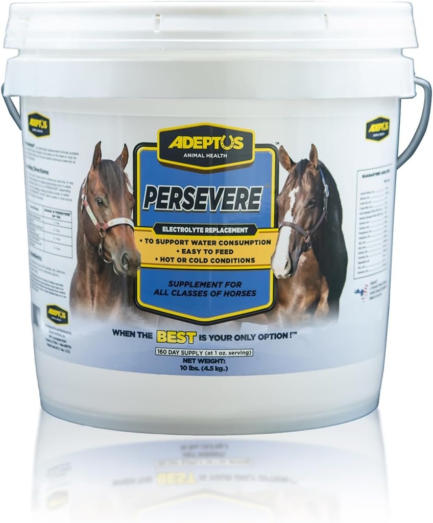 Adeptus Nutrition Persistente Electrolyte Supplement voor alle klassen van paarden, Ondersteunt Hydratatie, Gebalanceerde Formule voor Sweat Vervanging, Prebiotic Gist Base, Easy-Feed Powder, 10 Lbs